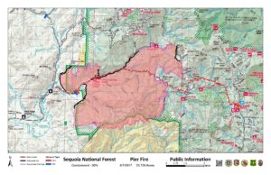 Wildfire Perimeter of the Pier Fire in the Sequoia National Forest