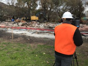 A Cal OES Videographer captures video of debris cleanup operations in Malibu